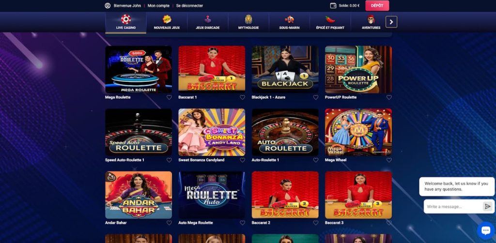 Wild Dice Casino jeux live